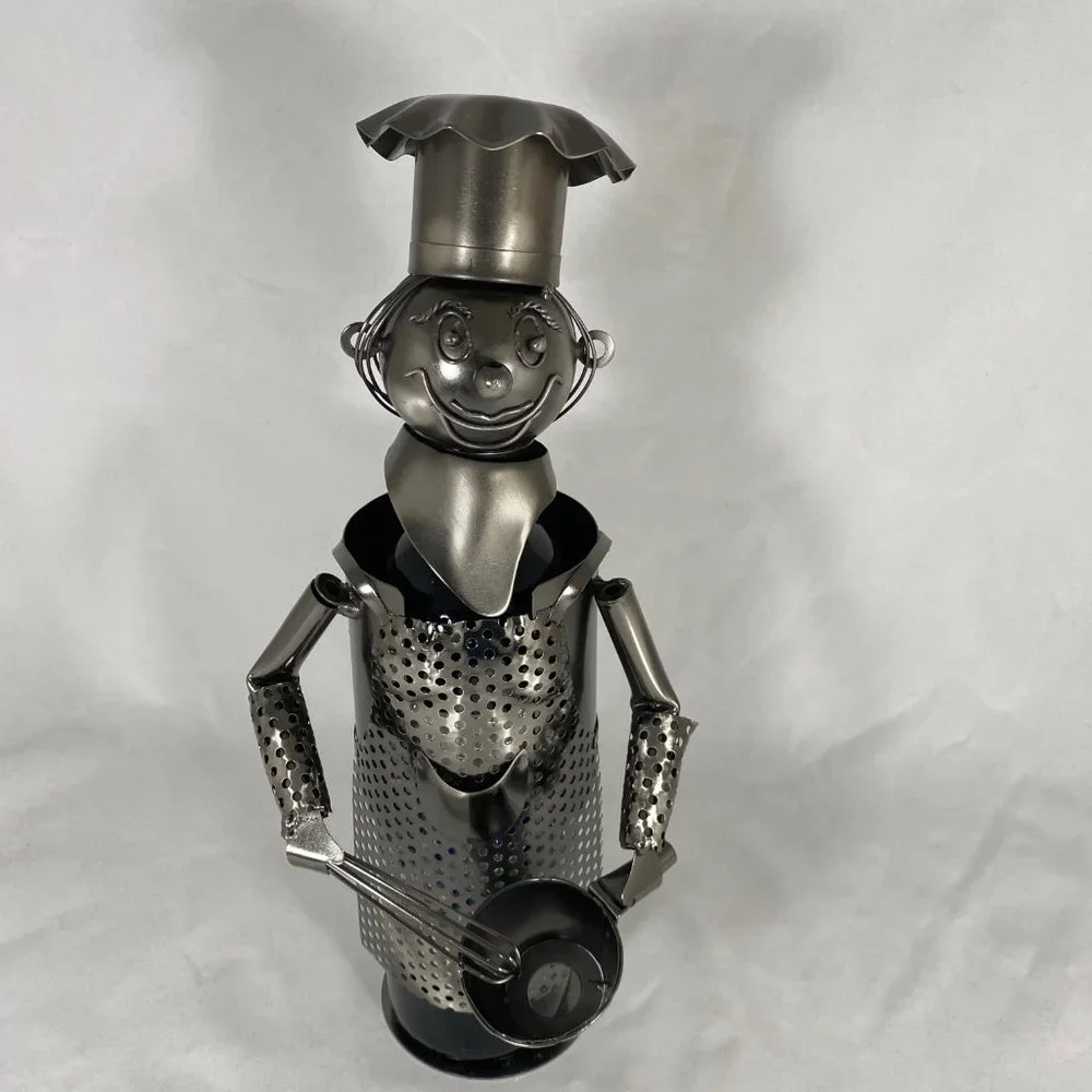 Cooking Chef Metal Wine Bottle Holder MG2627 - Picture 1 of 7